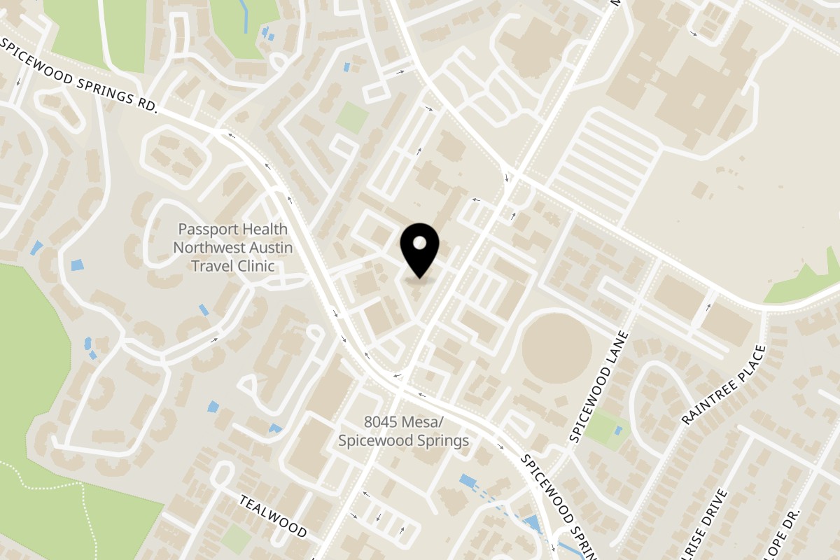 Map showing the location of Azul Tequila on 8108 Mesa Dr in Austin